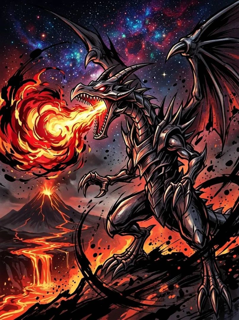Red-Eyes Black Dragon (ink style)