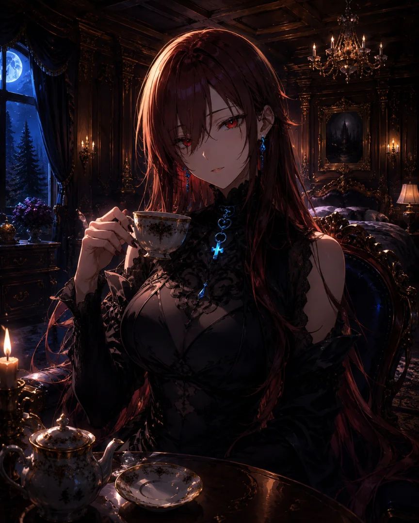 🌙 Crimson Tea at Midnight 🩸