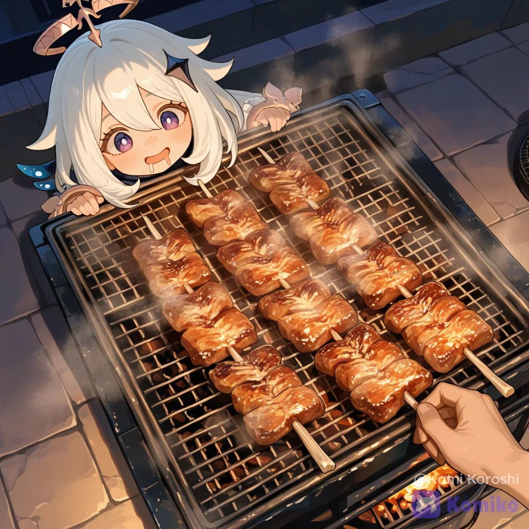 Perhaps Paimon wants to eat "some" grilled food... Are you still mora, traveler?