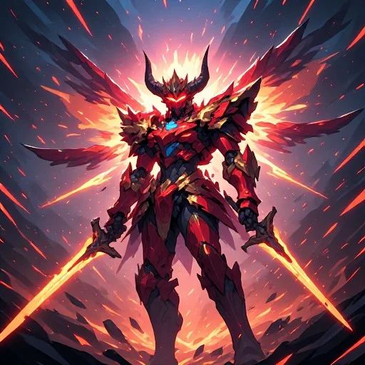 An Image Slideshow of a Celestial Flamewing Warrior 