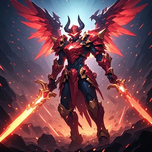 An Image Slideshow of a Celestial Flamewing Warrior 