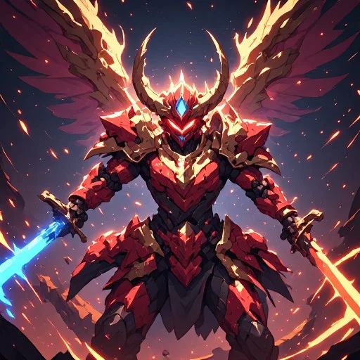 An Image Slideshow of a Celestial Flamewing Warrior 