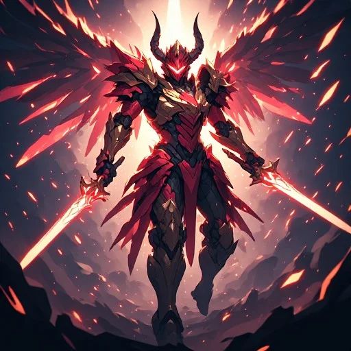 An Image Slideshow of a Celestial Flamewing Warrior 
