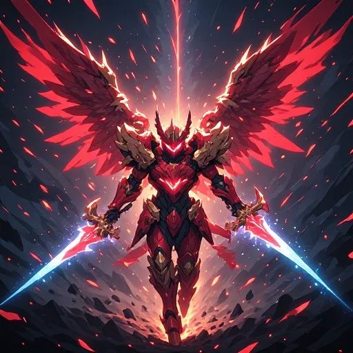 An Image Slideshow of a Celestial Flamewing Warrior 