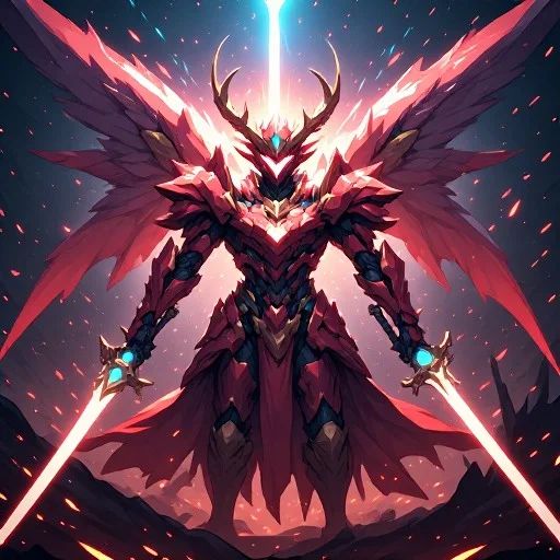 An Image Slideshow of a Celestial Flamewing Warrior 