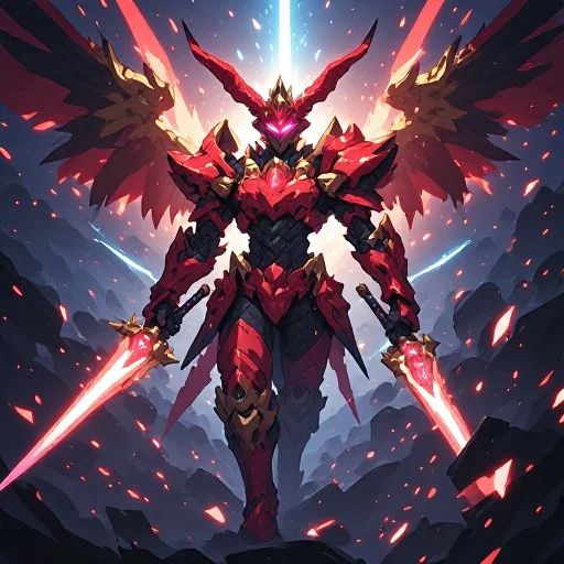 An Image Slideshow of a Celestial Flamewing Warrior 