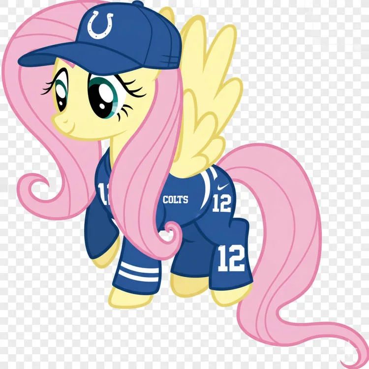 Fluttershy in Indianapolis Colts gear