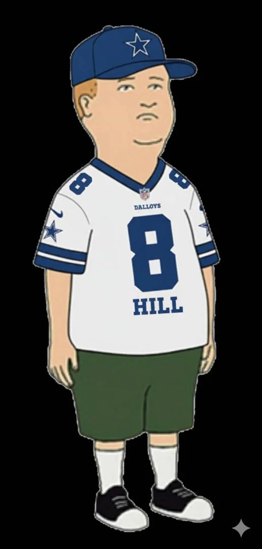 Bobby hill in Dallas cowboys gear