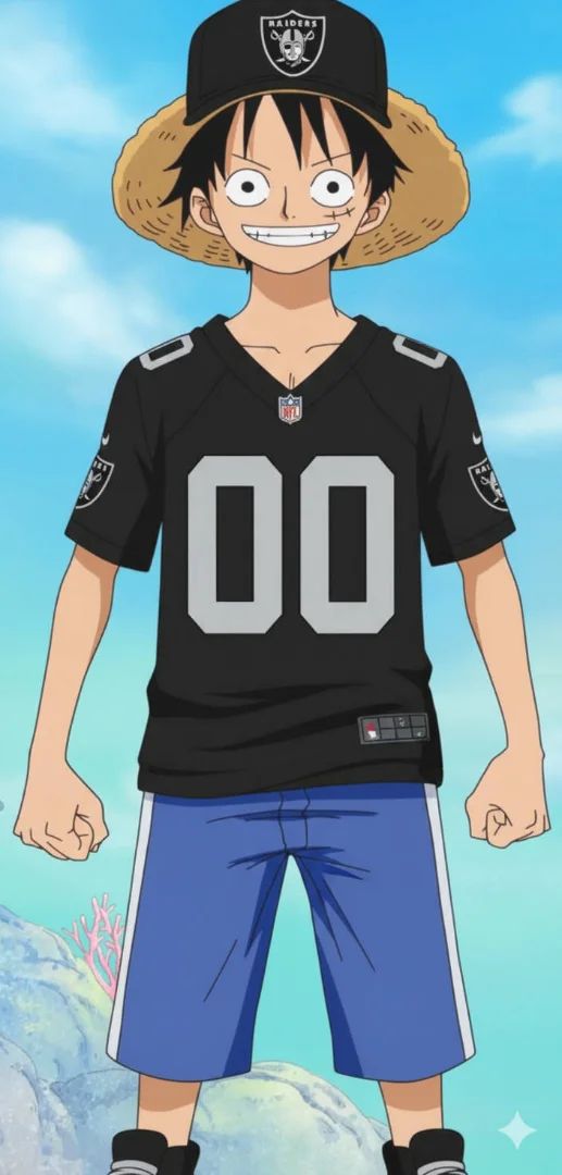 monkey d Luffy in raiders gear