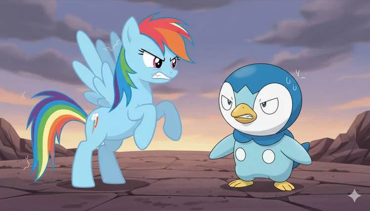 rainbow dash vs piplup