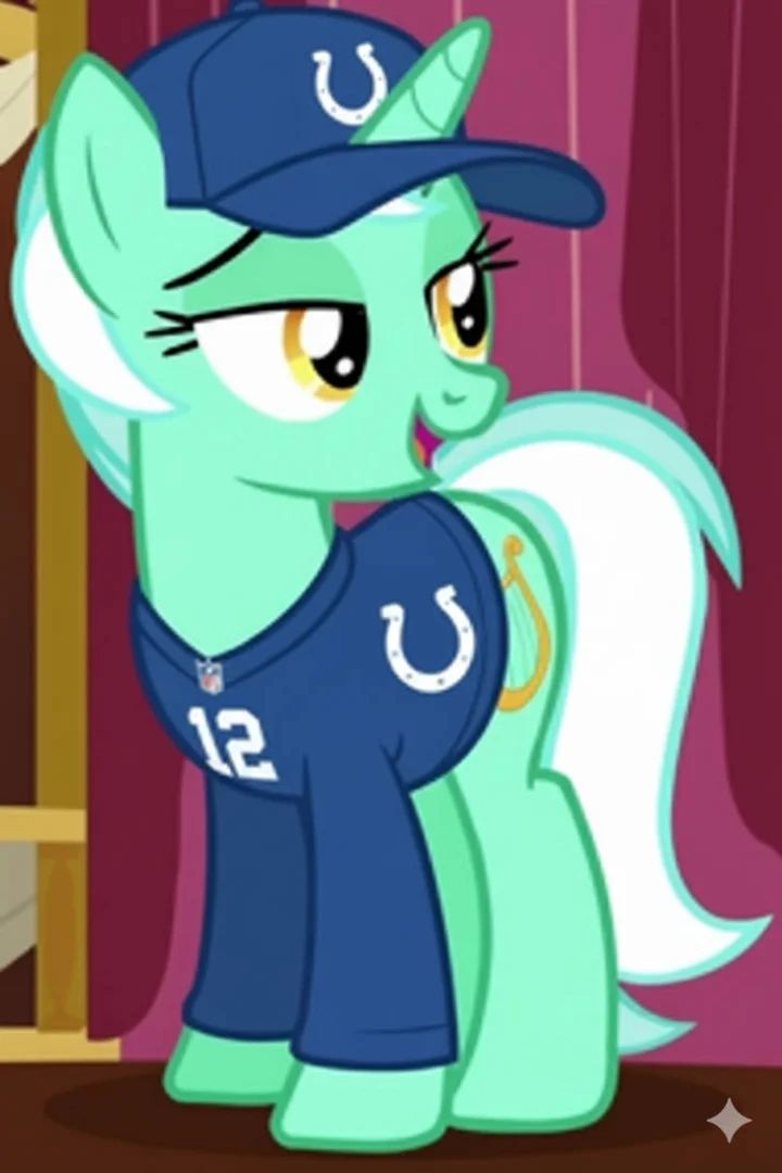 Lyra and bon bon in Indianapolis Colts gear
