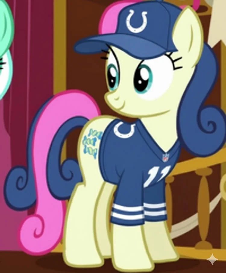 Lyra and bon bon in Indianapolis Colts gear