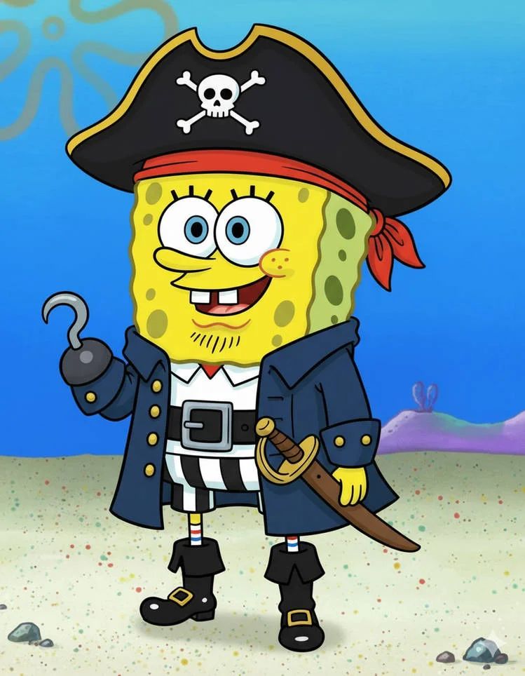 SpongeBob SquarePants in pirate costume