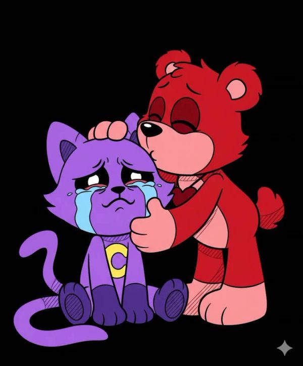 Bobby bearhug comforts catnap