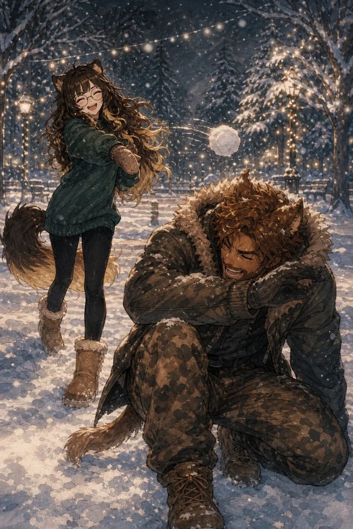 ☃️Lion and Puppy Winter☃️