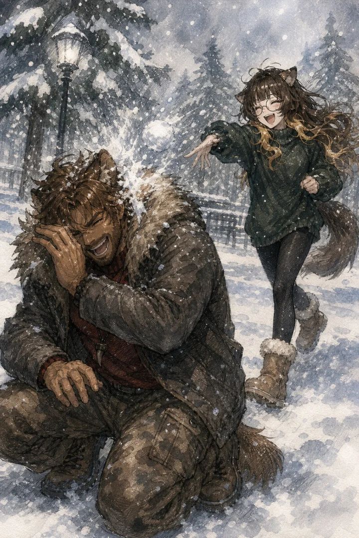 ☃️Lion and Puppy Winter☃️