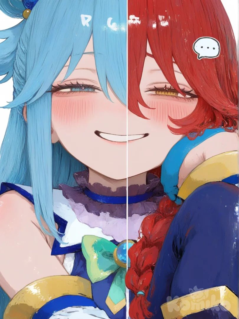 Two face, aqua