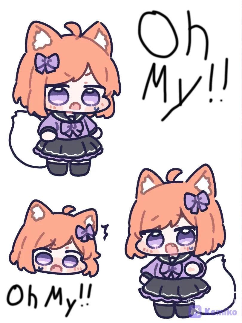 Komiko-Chan Shocked Expression Chibi Sticker