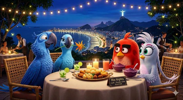 cartoon characters on dates or dubble dates