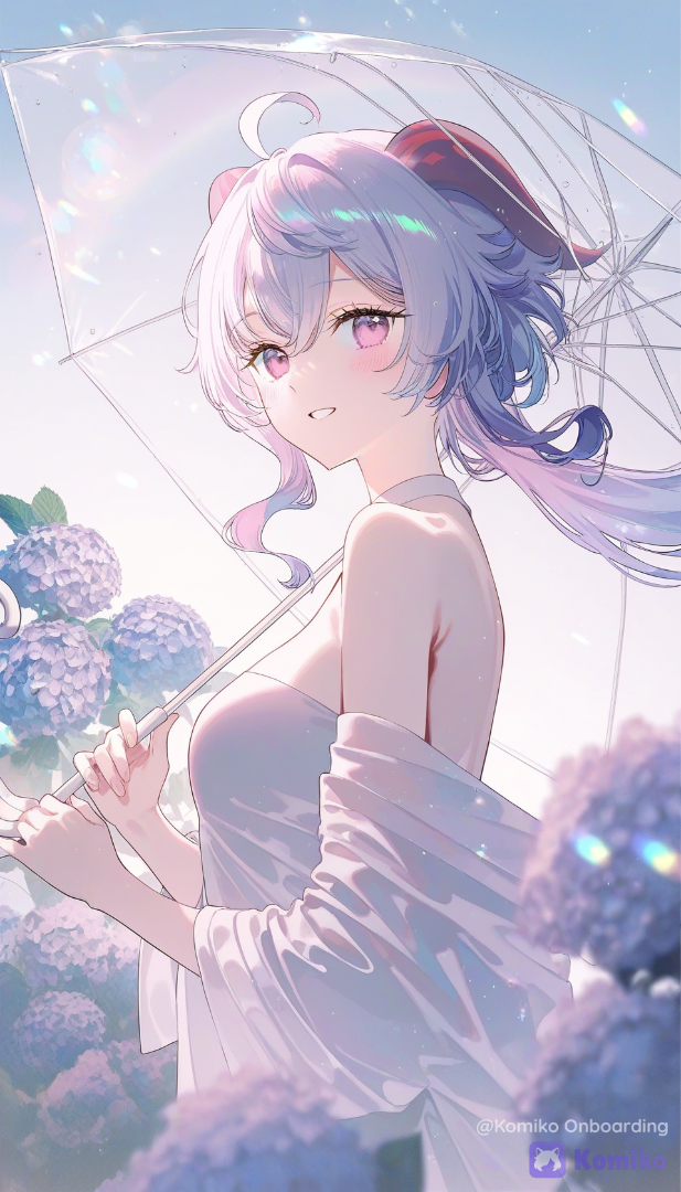 Together with the hydrangea