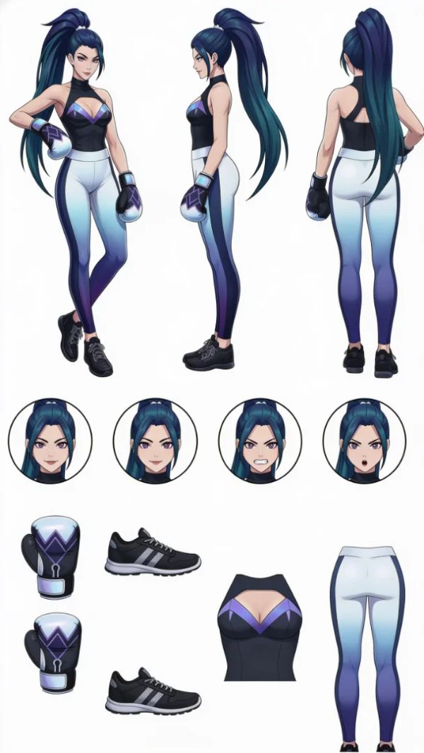 Kai'Sa (K/DA) boxing style anime