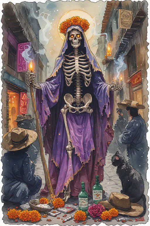 Santa Muerte's Glow 🌼💀