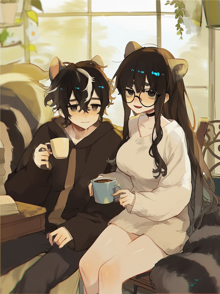 🦨🖤Maggie and Mumei🖤🦝