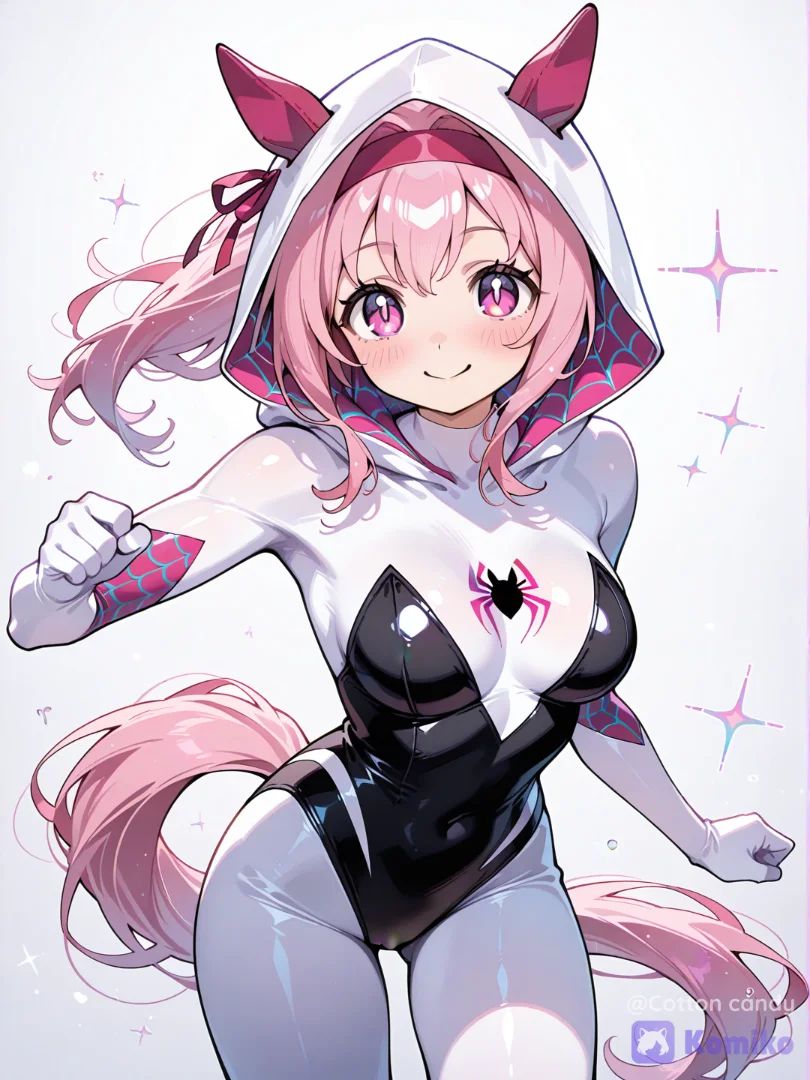 Haru urara like Spider Gwen.