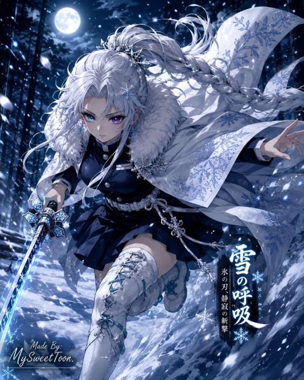 Snowy Sword Maiden ❄️🌕 OC For Demon Slayer 🎀✨