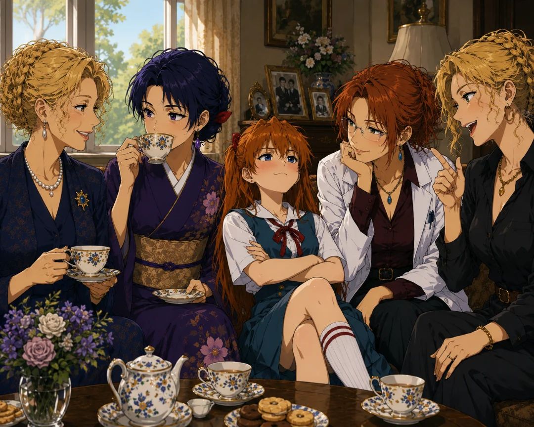 Tea time with the Langley-Sōryū family