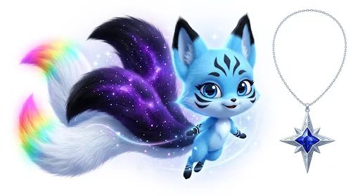 Lukio, the kwami of the three-tailed fox Miraculous.