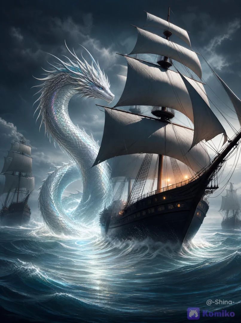 Ayldriren in her sea dragon form