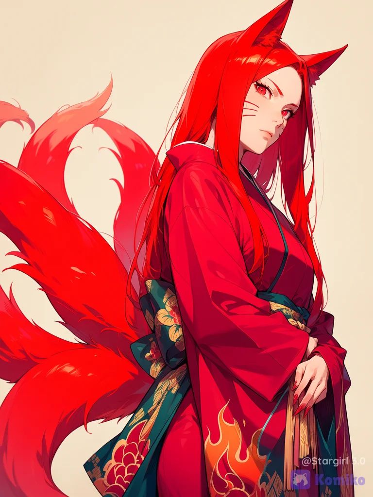 female nine-tailed fox demon