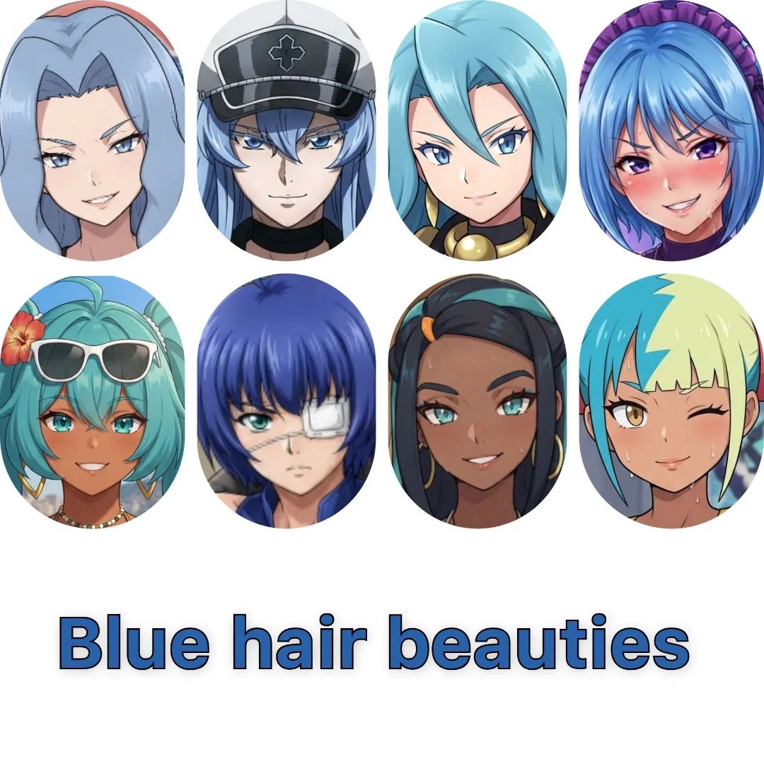 🔵🔵🔵Blue hair beauties🔵🔵🔵