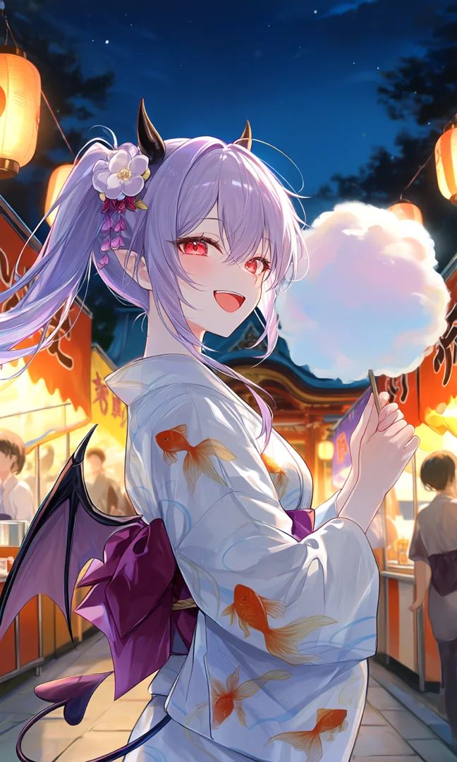 うっひょぉ、すっごいでっかい綿あめダァ