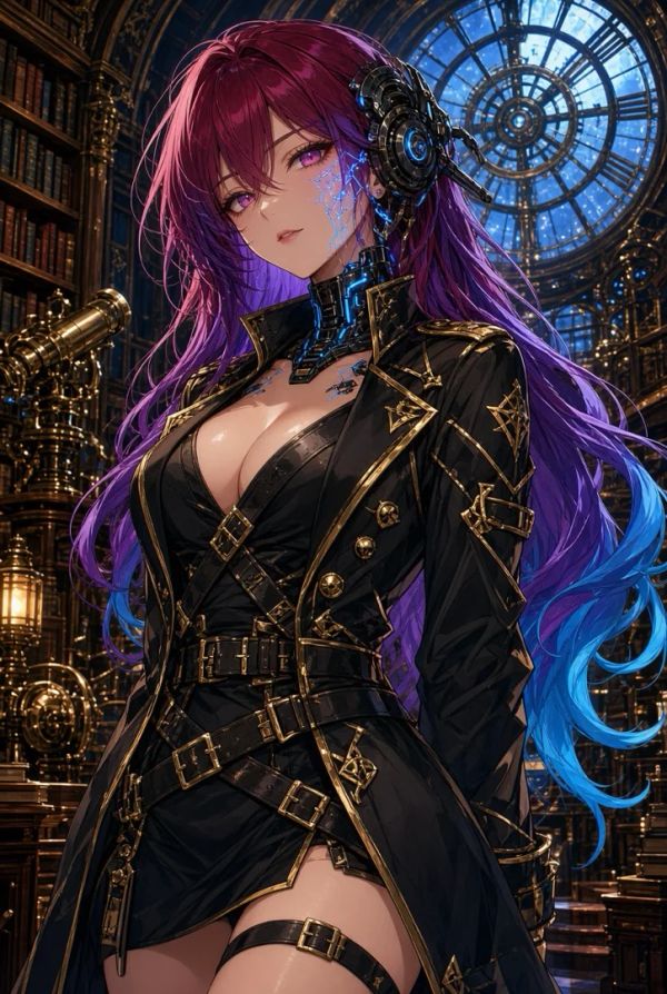 Cyborg alchemist in steam-punk world