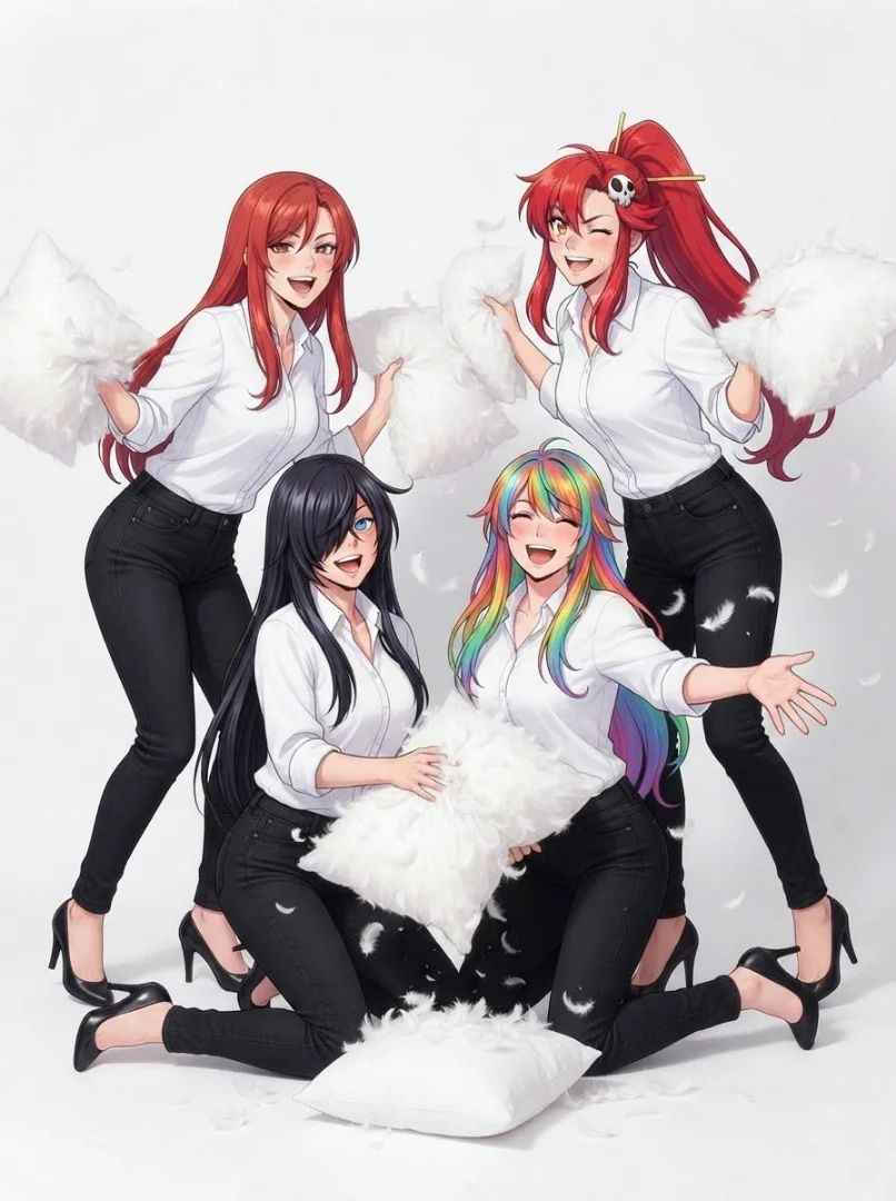 Yoko🔴, Lisara🔴, Shiro🎨 & Kan'u⚫