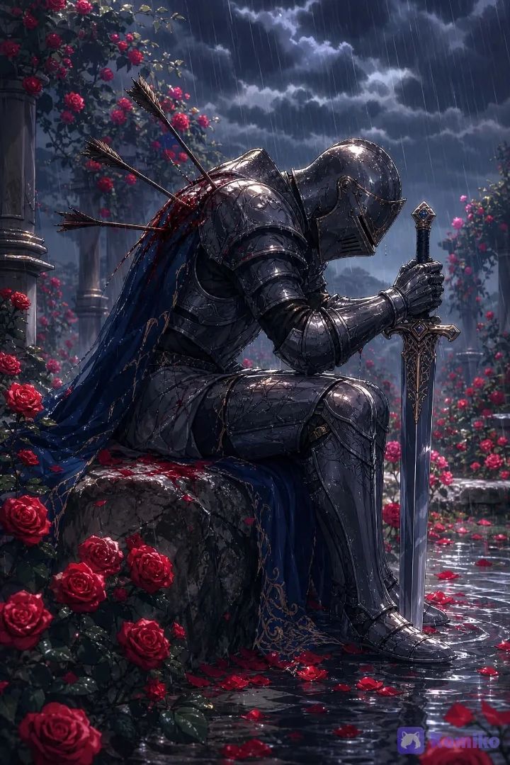 Knight's Rainy Heartbreak 🌧️🌹