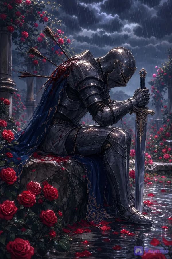 Knight's Rainy Heartbreak 🌧️🌹